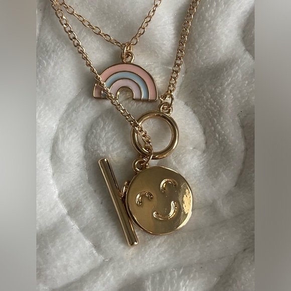 Rainbow Smiley Bar Necklace - Picture 1 of 5